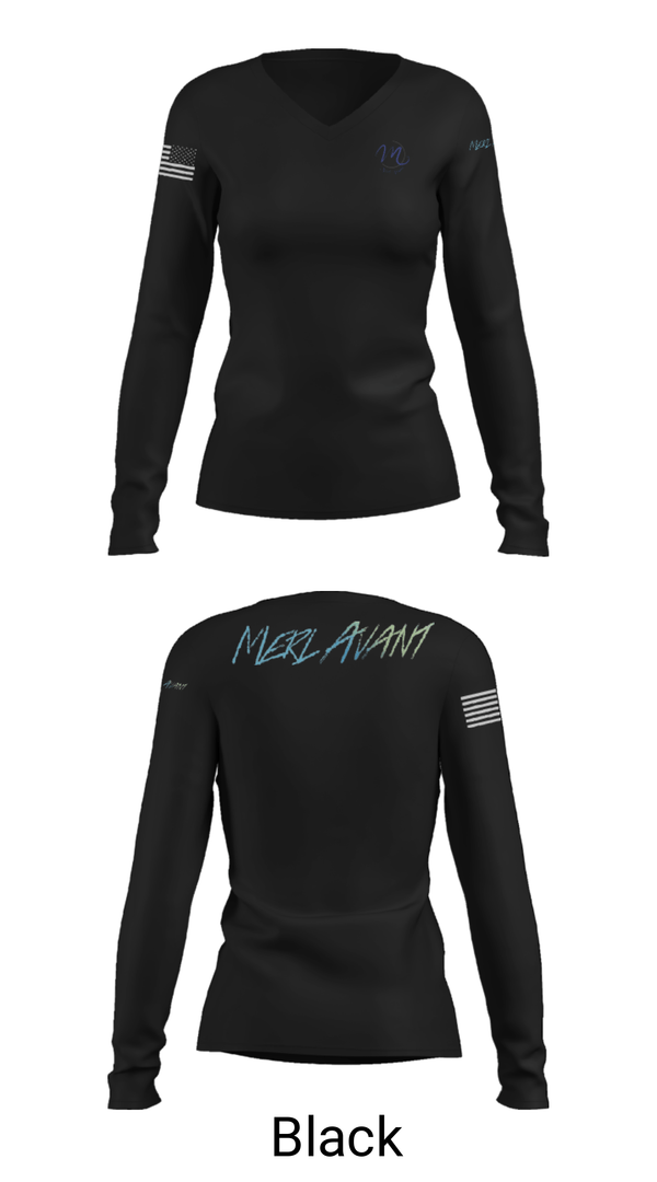 Womens Long Sleeve Vneck Shirt, Merl Avant, , Teamtime, Team time, sublimation, custom sports apparel, team uniforms, spirit wear, spiritwear, sports uniforms, custom shirts, team store, custom team store, fundraiser sports, apparel fundraiser
