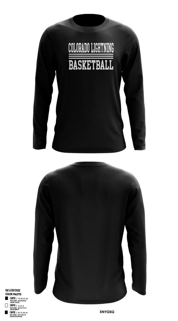 Long Sleeve Performance Shirt, Colorado Lightning Basketball Club, Men's Basketball, Teamtime, Team time, sublimation, custom sports apparel, team uniforms, spirit wear, spiritwear, sports uniforms, custom shirts, team store, custom team store, fundraiser sports, apparel fundraiser