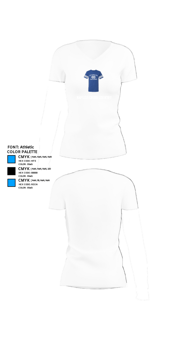 Womens Short Sleeve Vneck Shirt, Naples Cross-Country, Cross Country, Teamtime, Team time, sublimation, custom sports apparel, team uniforms, spirit wear, spiritwear, sports uniforms, custom shirts, team store, custom team store, fundraiser sports, apparel fundraiser