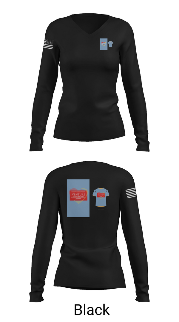 Womens Long Sleeve Vneck Shirt, Venture cleaning solutions, , Teamtime, Team time, sublimation, custom sports apparel, team uniforms, spirit wear, spiritwear, sports uniforms, custom shirts, team store, custom team store, fundraiser sports, apparel fundraiser