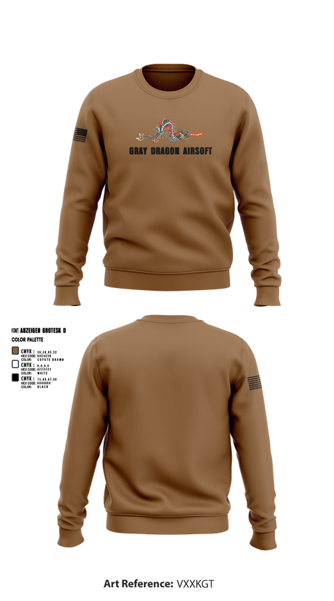 Crew Neck Sweatshirt, Gray Dragon Airsoft, , Teamtime, Team time, sublimation, custom sports apparel, team uniforms, spirit wear, spiritwear, sports uniforms, custom shirts, team store, custom team store, fundraiser sports, apparel fundraiser