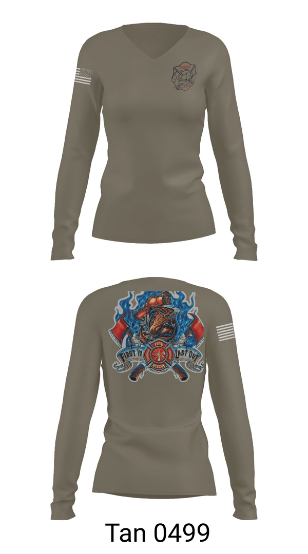 Womens Long Sleeve Vneck Shirt 1, Golden Fire Dept., , Teamtime, Team time, sublimation, custom sports apparel, team uniforms, spirit wear, spiritwear, sports uniforms, custom shirts, team store, custom team store, fundraiser sports, apparel fundraiser