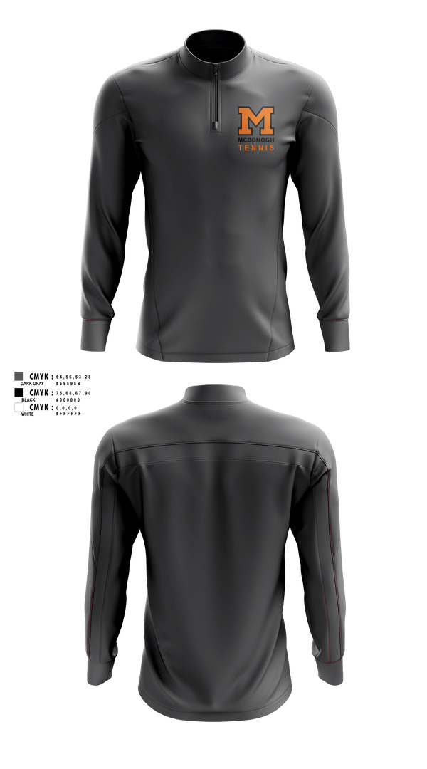 Quarter Zip Jacket, Girls Tennis McDonogh School, Tennis, Teamtime, Team time, sublimation, custom sports apparel, team uniforms, spirit wear, spiritwear, sports uniforms, custom shirts, team store, custom team store, fundraiser sports, apparel fundraiser