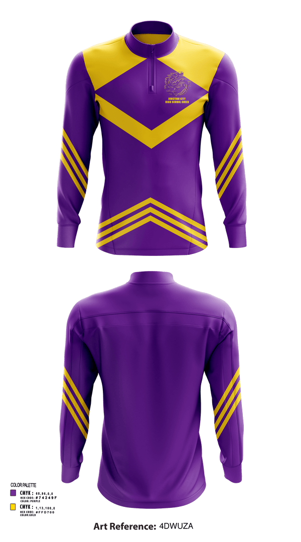 Quarter Zip Jacket, Junction City High School Cheer, Cheer, Teamtime, Team time, sublimation, custom sports apparel, team uniforms, spirit wear, spiritwear, sports uniforms, custom shirts, team store, custom team store, fundraiser sports, apparel fundraiser