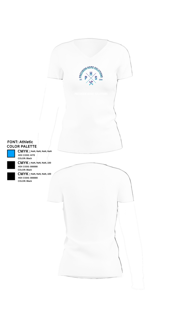 Womens Short Sleeve Vneck Shirt, Precision home solutions, , Teamtime, Team time, sublimation, custom sports apparel, team uniforms, spirit wear, spiritwear, sports uniforms, custom shirts, team store, custom team store, fundraiser sports, apparel fundraiser