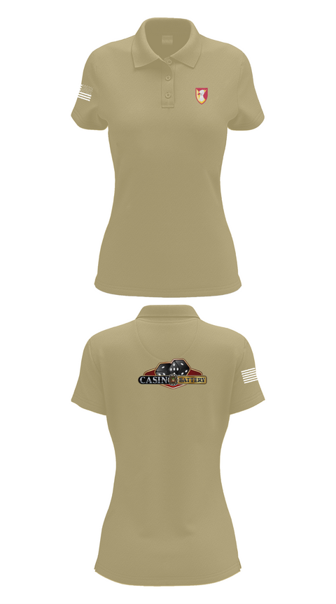 Womens Short Sleeve Performance Polo, Charlie Battery, 1st Battalion 1st Air Defense Artillery Regiment, , Teamtime, Team time, sublimation, custom sports apparel, team uniforms, spirit wear, spiritwear, sports uniforms, custom shirts, team store, custom team store, fundraiser sports, apparel fundraiser