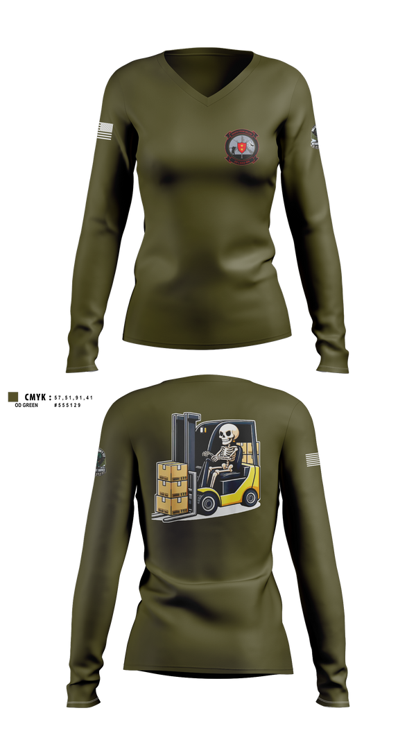 Womens Long Sleeve Vneck Shirt, , Marines, Teamtime, Team time, sublimation, custom sports apparel, team uniforms, spirit wear, spiritwear, sports uniforms, custom shirts, team store, custom team store, fundraiser sports, apparel fundraiser