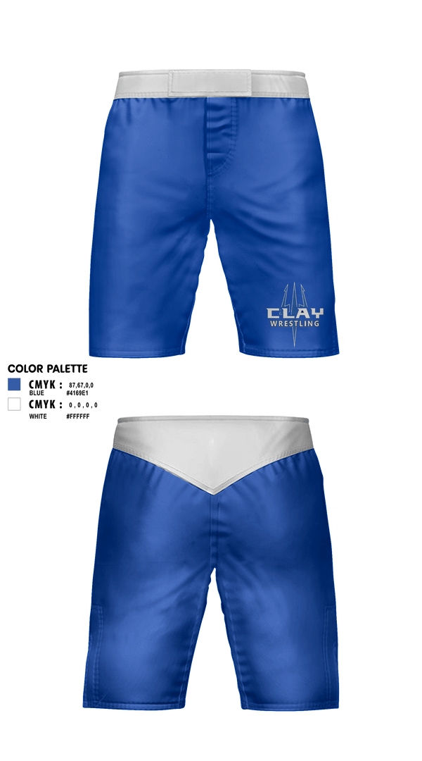 Fight Shorts, Clay High School Wrestling, Wrestling, Teamtime, Team time, sublimation, custom sports apparel, team uniforms, spirit wear, spiritwear, sports uniforms, custom shirts, team store, custom team store, fundraiser sports, apparel fundraiser