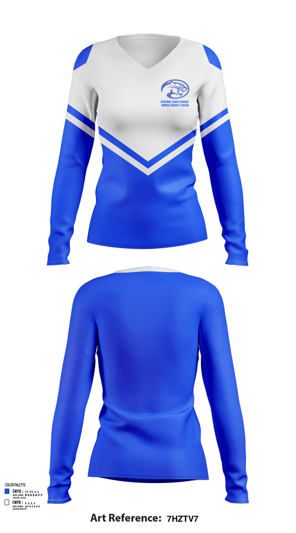 Womens Long Sleeve Vneck Shirt, Central High School Coosa County Cheer, Cheer, Teamtime, Team time, sublimation, custom sports apparel, team uniforms, spirit wear, spiritwear, sports uniforms, custom shirts, team store, custom team store, fundraiser sports, apparel fundraiser
