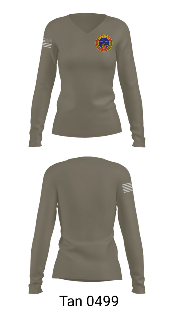 Women's Long Sleeve Vneck Shirt, Fort meade, Marines, Teamtime, Team time, sublimation, custom sports apparel, team uniforms, spirit wear, spiritwear, sports uniforms, custom shirts, team store, custom team store, fundraiser sports, apparel fundraiser