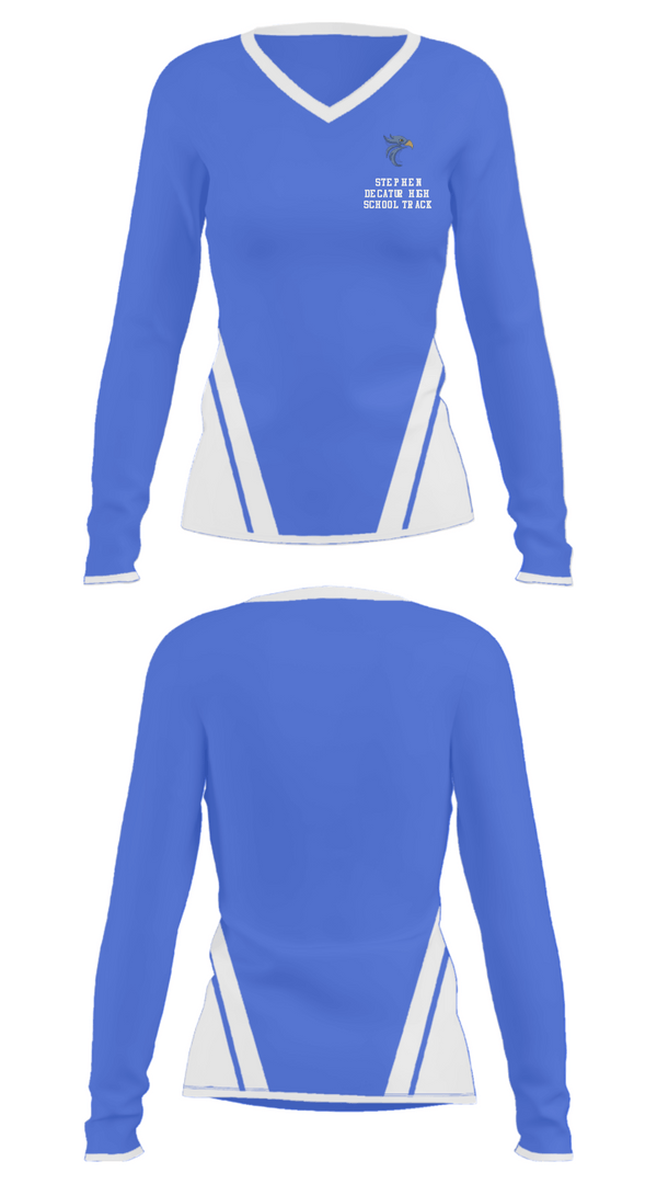 Women's Long Sleeve Vneck Shirt, Stephen Decatur High School Track, Track & Field, Teamtime, Team time, sublimation, custom sports apparel, team uniforms, spirit wear, spiritwear, sports uniforms, custom shirts, team store, custom team store, fundraiser sports, apparel fundraiser