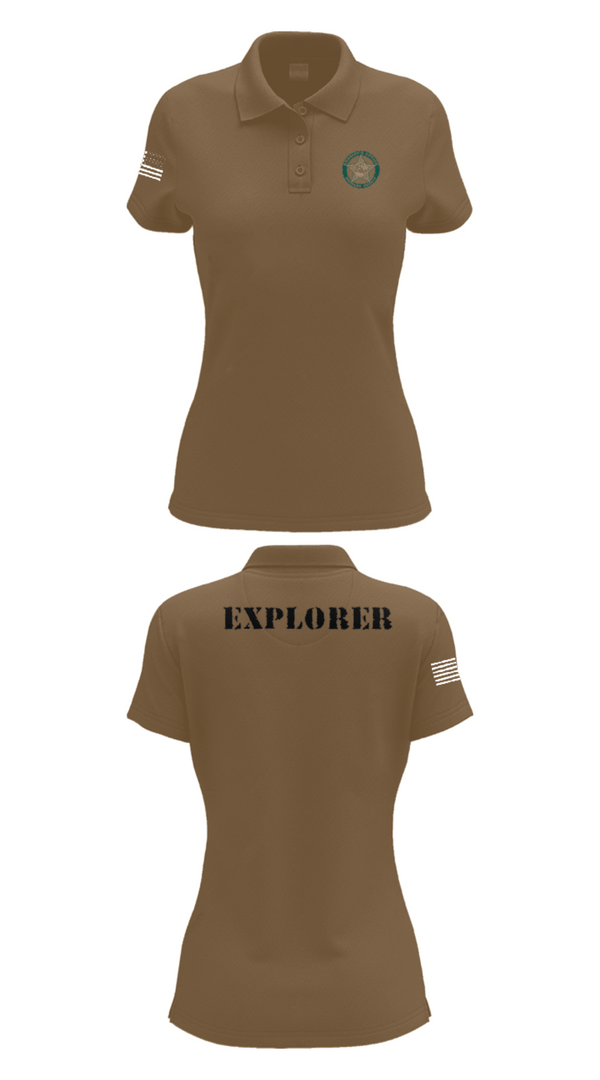 Women's Short Sleeve Performance Polo, BSO Explorers, Police, Teamtime, Team time, sublimation, custom sports apparel, team uniforms, spirit wear, spiritwear, sports uniforms, custom shirts, team store, custom team store, fundraiser sports, apparel fundraiser