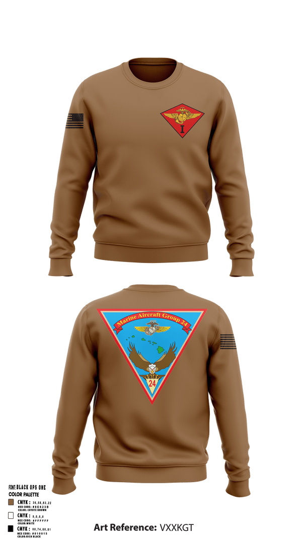 Crew Neck Sweatshirt, Marine Air Group 24, Marines, Teamtime, Team time, sublimation, custom sports apparel, team uniforms, spirit wear, spiritwear, sports uniforms, custom shirts, team store, custom team store, fundraiser sports, apparel fundraiser