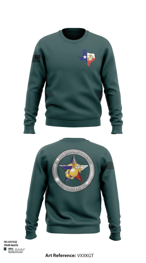 Crew Neck Sweatshirt, Goodfellow AFB MCD, Marines, Teamtime, Team time, sublimation, custom sports apparel, team uniforms, spirit wear, spiritwear, sports uniforms, custom shirts, team store, custom team store, fundraiser sports, apparel fundraiser