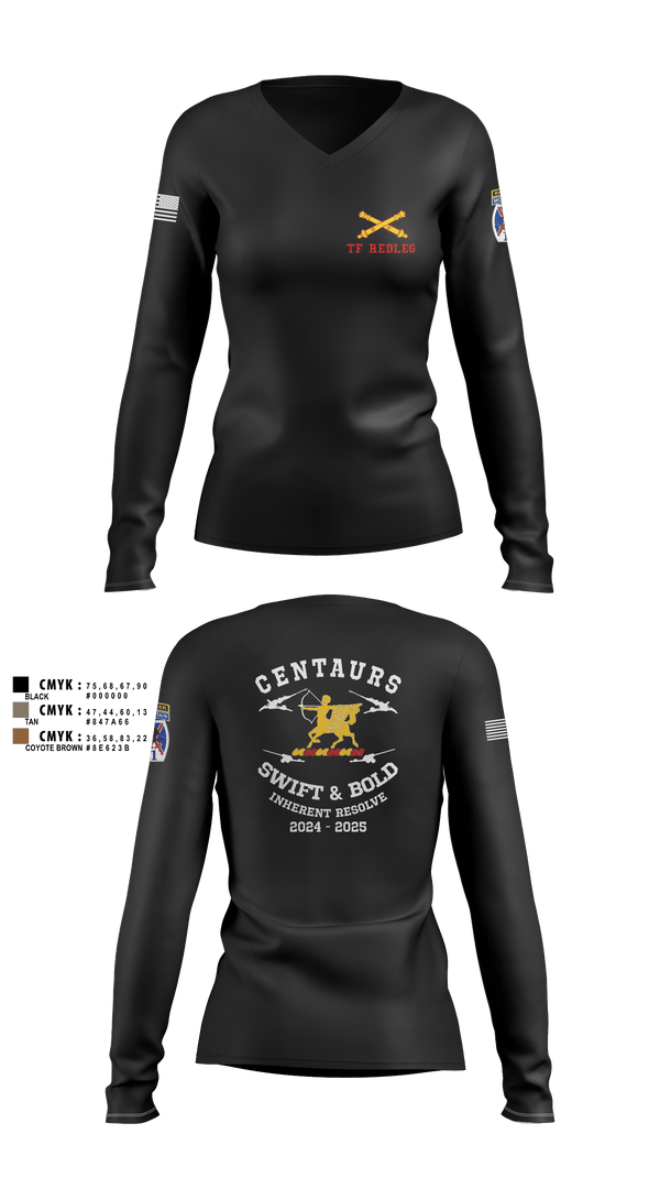 Womens Long Sleeve Vneck Shirt, 3-6 FA, Army, Teamtime, Team time, sublimation, custom sports apparel, team uniforms, spirit wear, spiritwear, sports uniforms, custom shirts, team store, custom team store, fundraiser sports, apparel fundraiser