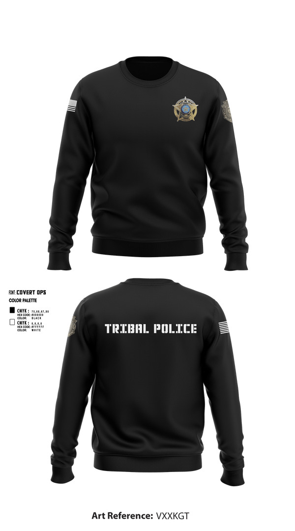 Crew Neck Sweatshirt, Eastern Shawnee Tribal Police, Police, Teamtime, Team time, sublimation, custom sports apparel, team uniforms, spirit wear, spiritwear, sports uniforms, custom shirts, team store, custom team store, fundraiser sports, apparel fundraiser