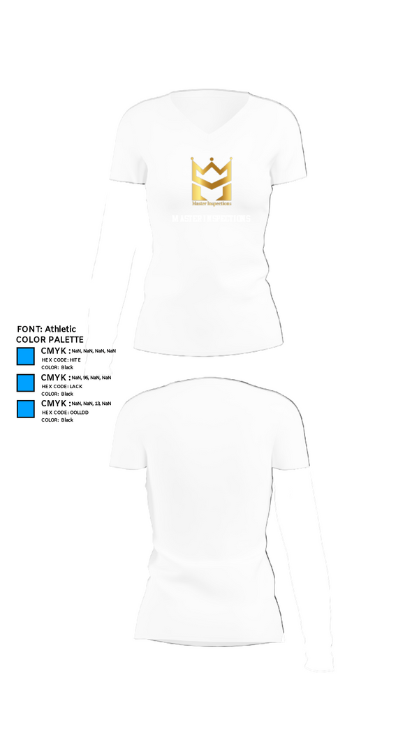 Womens Short Sleeve Vneck Shirt, Master Inspections, , Teamtime, Team time, sublimation, custom sports apparel, team uniforms, spirit wear, spiritwear, sports uniforms, custom shirts, team store, custom team store, fundraiser sports, apparel fundraiser