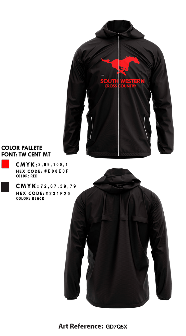 Windbreaker, South Western Senior High School Cross Country, Cross Country, Teamtime, Team time, sublimation, custom sports apparel, team uniforms, spirit wear, spiritwear, sports uniforms, custom shirts, team store, custom team store, fundraiser sports, apparel fundraiser