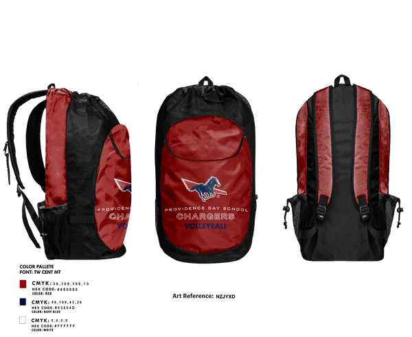 Gear Bag, Providence Day School Volleyball, Women's Volleyball, Teamtime, Team time, sublimation, custom sports apparel, team uniforms, spirit wear, spiritwear, sports uniforms, custom shirts, team store, custom team store, fundraiser sports, apparel fundraiser