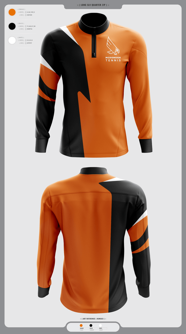 Quarter Zip Jacket, Mcdonogh Girls Tennis, Tennis, Teamtime, Team time, sublimation, custom sports apparel, team uniforms, spirit wear, spiritwear, sports uniforms, custom shirts, team store, custom team store, fundraiser sports, apparel fundraiser