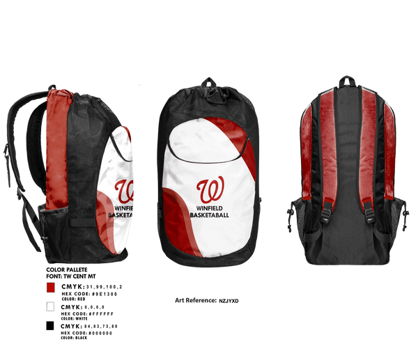 Gear Bag, Winfield High School Basketball, Men's Basketball, Teamtime, Team time, sublimation, custom sports apparel, team uniforms, spirit wear, spiritwear, sports uniforms, custom shirts, team store, custom team store, fundraiser sports, apparel fundraiser