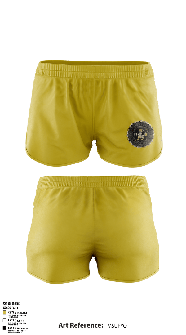 Womens Shorts, ALPHA COMPANY, Army, Teamtime, Team time, sublimation, custom sports apparel, team uniforms, spirit wear, spiritwear, sports uniforms, custom shirts, team store, custom team store, fundraiser sports, apparel fundraiser