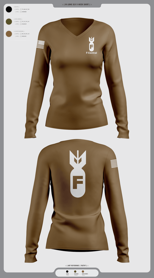 Womens Long Sleeve Vneck Shirt, F Central, Police, Teamtime, Team time, sublimation, custom sports apparel, team uniforms, spirit wear, spiritwear, sports uniforms, custom shirts, team store, custom team store, fundraiser sports, apparel fundraiser