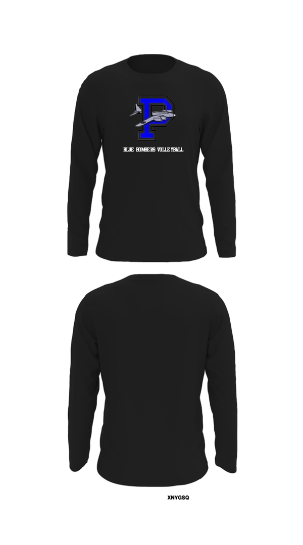 Long Sleeve Performance Shirt, Blue Bombers Volleyball, Women's Volleyball, Teamtime, Team time, sublimation, custom sports apparel, team uniforms, spirit wear, spiritwear, sports uniforms, custom shirts, team store, custom team store, fundraiser sports, apparel fundraiser