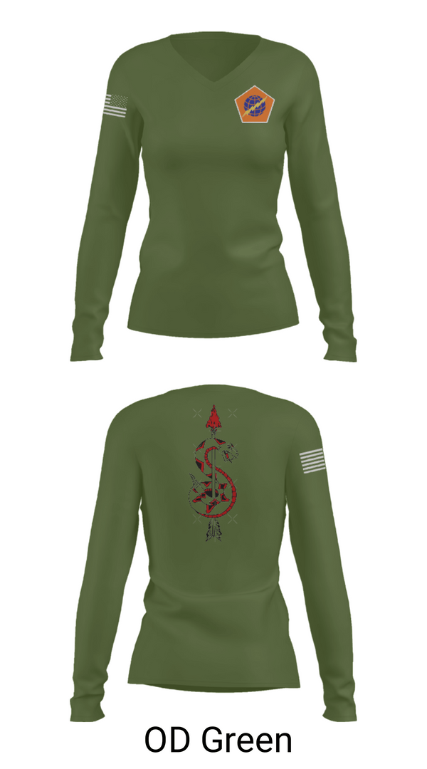 Women's Long Sleeve Vneck Shirt, 98th Expeditionary Signal Battalion, Army, Teamtime, Team time, sublimation, custom sports apparel, team uniforms, spirit wear, spiritwear, sports uniforms, custom shirts, team store, custom team store, fundraiser sports, apparel fundraiser