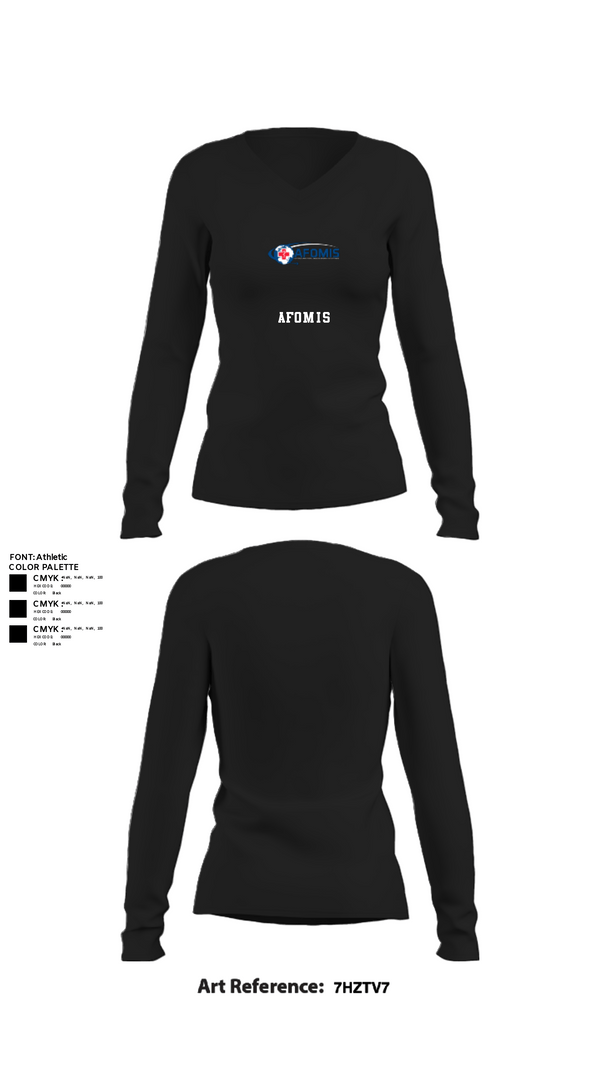 Women's Long Sleeve Vneck Shirt, AFOMIS, Air Force, Teamtime, Team time, sublimation, custom sports apparel, team uniforms, spirit wear, spiritwear, sports uniforms, custom shirts, team store, custom team store, fundraiser sports, apparel fundraiser