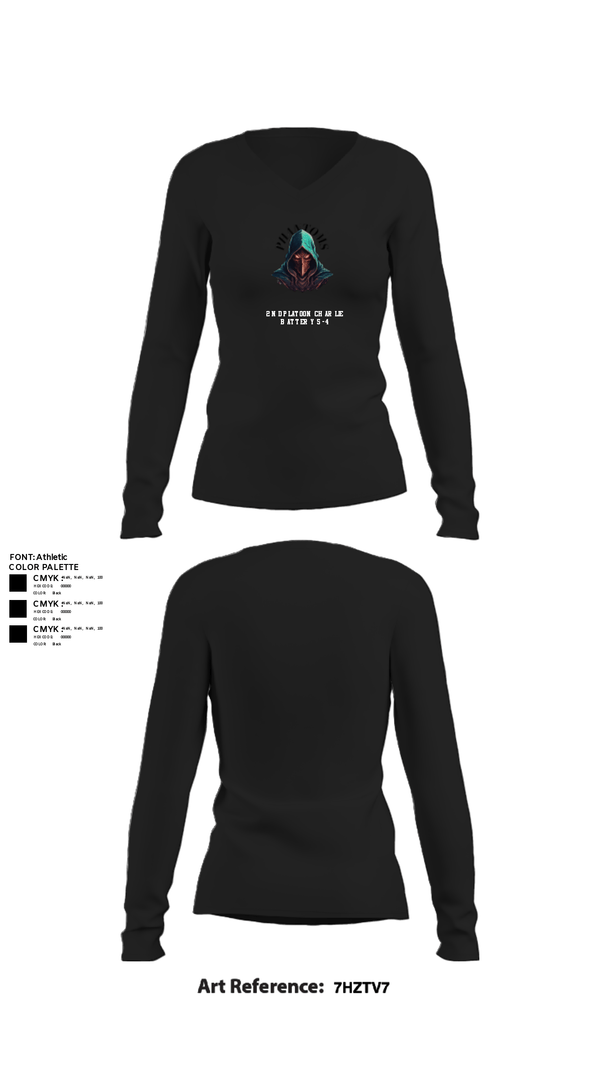 Womens Long Sleeve Vneck Shirt, 2nd Platoon Charlie Battery 5-4, Army, Teamtime, Team time, sublimation, custom sports apparel, team uniforms, spirit wear, spiritwear, sports uniforms, custom shirts, team store, custom team store, fundraiser sports, apparel fundraiser