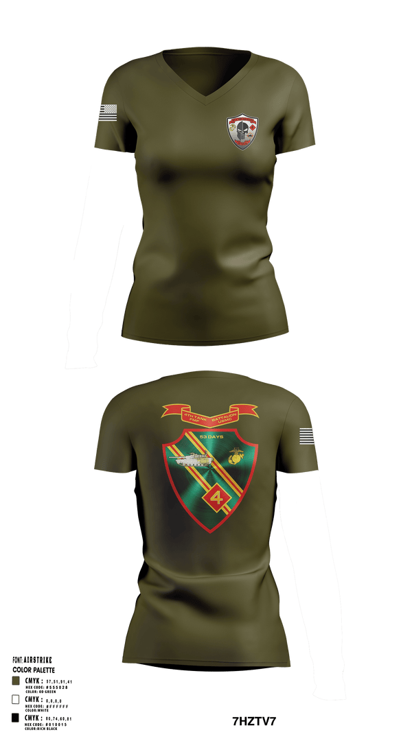 Womens Short Sleeve Vneck Shirt, Det. 4 Tows and Scouts 4th Tank Battalion, , Teamtime, Team time, sublimation, custom sports apparel, team uniforms, spirit wear, spiritwear, sports uniforms, custom shirts, team store, custom team store, fundraiser sports, apparel fundraiser