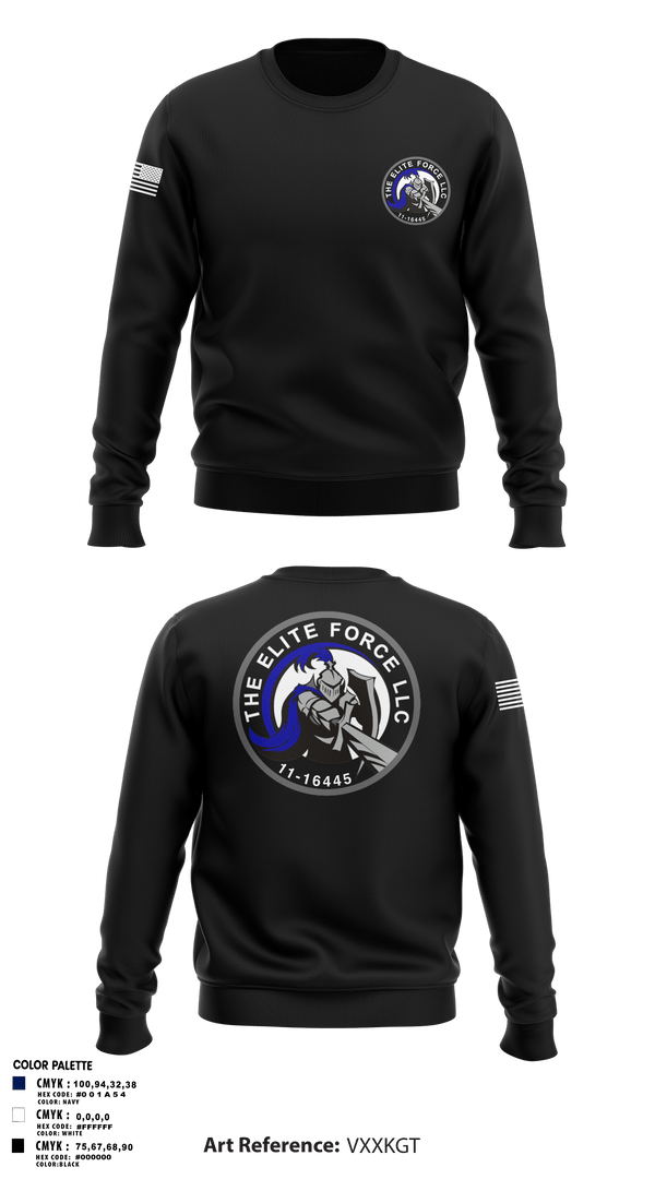 Crew Neck Sweatshirt, The Elite Force Llc, Police, Teamtime, Team time, sublimation, custom sports apparel, team uniforms, spirit wear, spiritwear, sports uniforms, custom shirts, team store, custom team store, fundraiser sports, apparel fundraiser