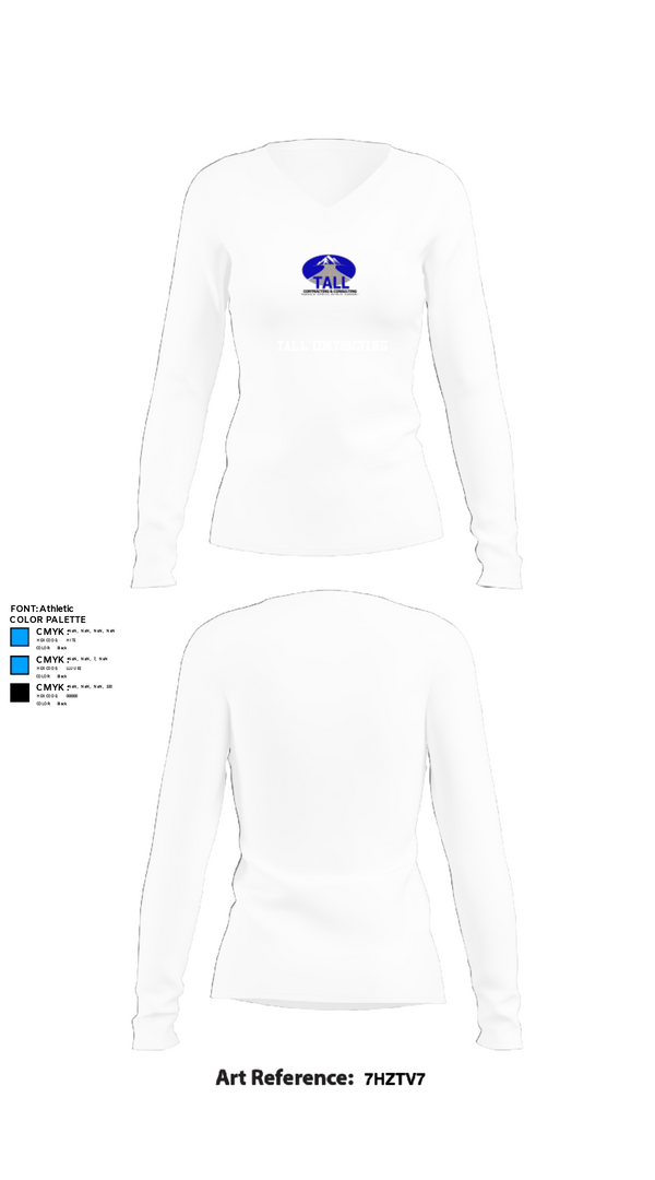 Womens Long Sleeve Vneck Shirt, TALL Contracting, , Teamtime, Team time, sublimation, custom sports apparel, team uniforms, spirit wear, spiritwear, sports uniforms, custom shirts, team store, custom team store, fundraiser sports, apparel fundraiser