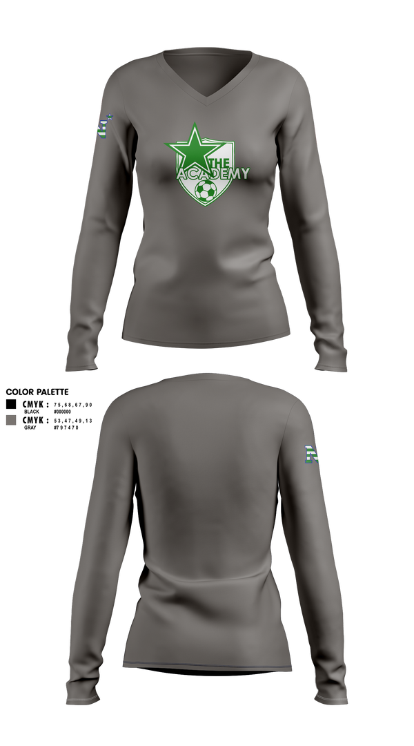Womens Long Sleeve Vneck Shirt, Lil' Shooters Starter Soccer, Men's Soccer, Teamtime, Team time, sublimation, custom sports apparel, team uniforms, spirit wear, spiritwear, sports uniforms, custom shirts, team store, custom team store, fundraiser sports, apparel fundraiser