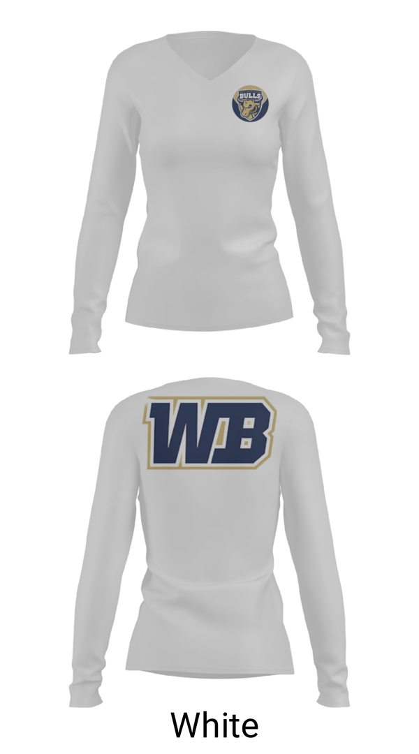 Women's Long Sleeve Vneck Shirt, West Boca Raton Community High School Lacrosse, Women's Lacrosse, Teamtime, Team time, sublimation, custom sports apparel, team uniforms, spirit wear, spiritwear, sports uniforms, custom shirts, team store, custom team store, fundraiser sports, apparel fundraiser