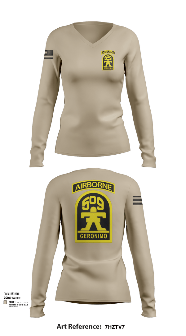 Womens Long Sleeve Vneck Shirt, Geronimo, Army, Teamtime, Team time, sublimation, custom sports apparel, team uniforms, spirit wear, spiritwear, sports uniforms, custom shirts, team store, custom team store, fundraiser sports, apparel fundraiser