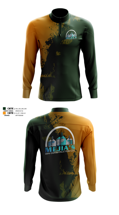Quarter Zip Jacket, Mejia’s Bin Construction LLC, , Teamtime, Team time, sublimation, custom sports apparel, team uniforms, spirit wear, spiritwear, sports uniforms, custom shirts, team store, custom team store, fundraiser sports, apparel fundraiser