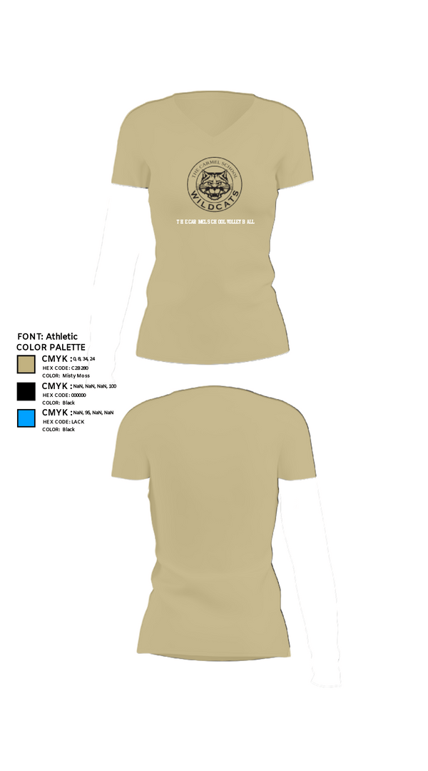 Women's Short Sleeve Vneck Shirt, The Carmel School Volleyball, Women's Volleyball, Teamtime, Team time, sublimation, custom sports apparel, team uniforms, spirit wear, spiritwear, sports uniforms, custom shirts, team store, custom team store, fundraiser sports, apparel fundraiser