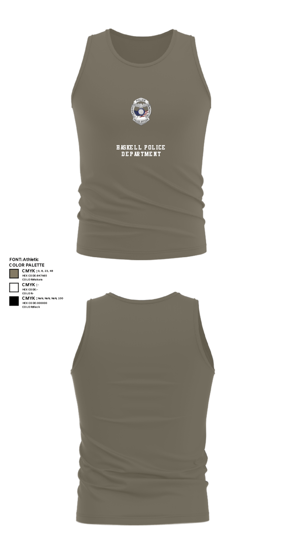 Tank Top, Haskell Police Department, Police, Teamtime, Team time, sublimation, custom sports apparel, team uniforms, spirit wear, spiritwear, sports uniforms, custom shirts, team store, custom team store, fundraiser sports, apparel fundraiser