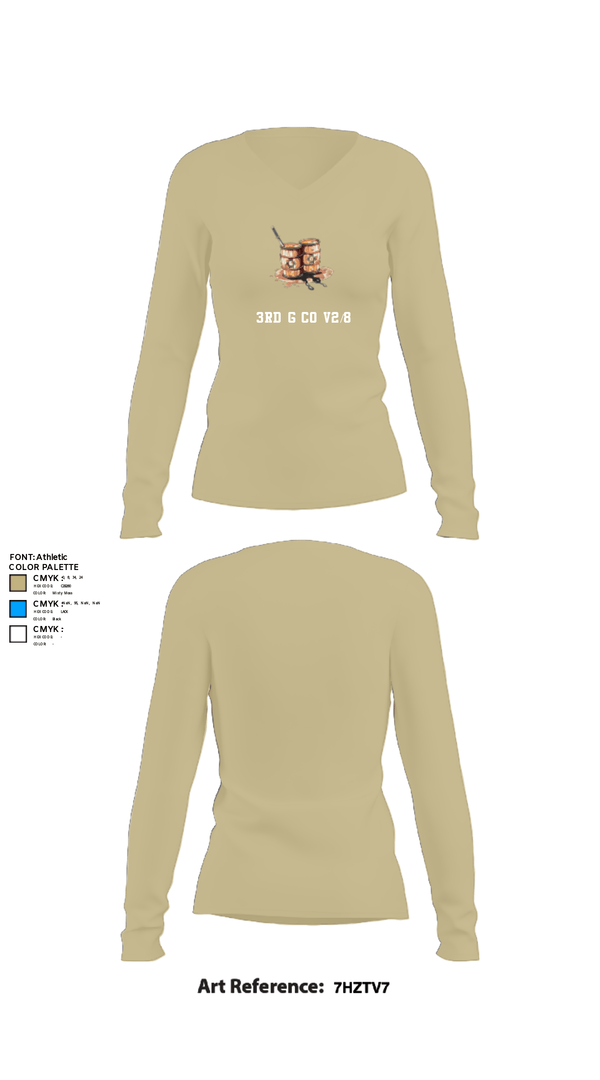 Womens Long Sleeve Vneck Shirt, 3rd G Co v2/8, Marines, Teamtime, Team time, sublimation, custom sports apparel, team uniforms, spirit wear, spiritwear, sports uniforms, custom shirts, team store, custom team store, fundraiser sports, apparel fundraiser