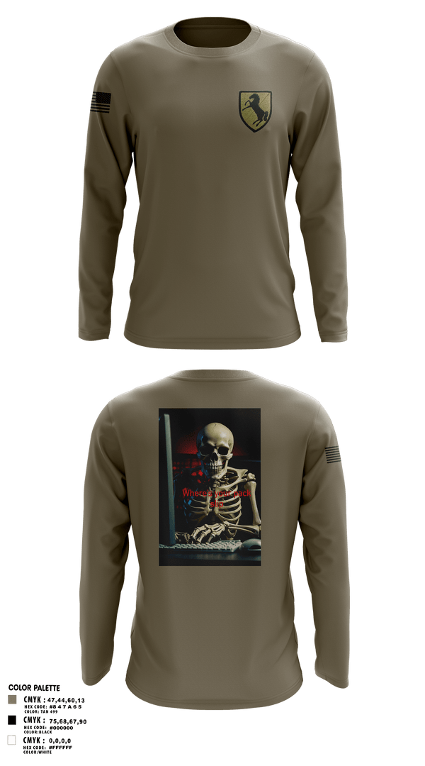 Long Sleeve Performance Shirt, 1/11 acr, Army, Teamtime, Team time, sublimation, custom sports apparel, team uniforms, spirit wear, spiritwear, sports uniforms, custom shirts, team store, custom team store, fundraiser sports, apparel fundraiser