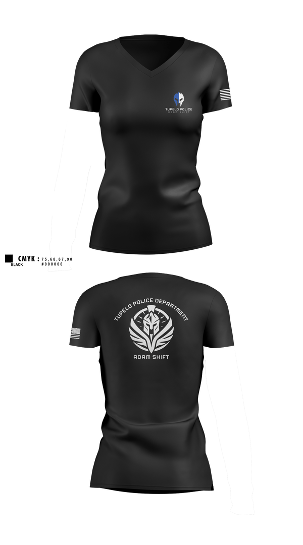 Women's Short Sleeve Vneck Shirt, TPD Adam Shift, Police, Teamtime, Team time, sublimation, custom sports apparel, team uniforms, spirit wear, spiritwear, sports uniforms, custom shirts, team store, custom team store, fundraiser sports, apparel fundraiser