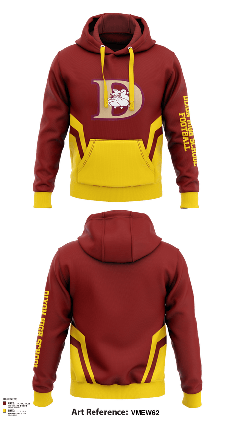 Hoodie, Dixon High School Football, Football, Teamtime, Team time, sublimation, custom sports apparel, team uniforms, spirit wear, spiritwear, sports uniforms, custom shirts, team store, custom team store, fundraiser sports, apparel fundraiser