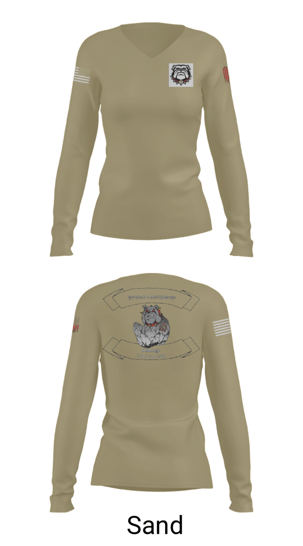 Women's Long Sleeve Vneck Shirt, 16TH ordnance Bravo Company, , Teamtime, Team time, sublimation, custom sports apparel, team uniforms, spirit wear, spiritwear, sports uniforms, custom shirts, team store, custom team store, fundraiser sports, apparel fundraiser