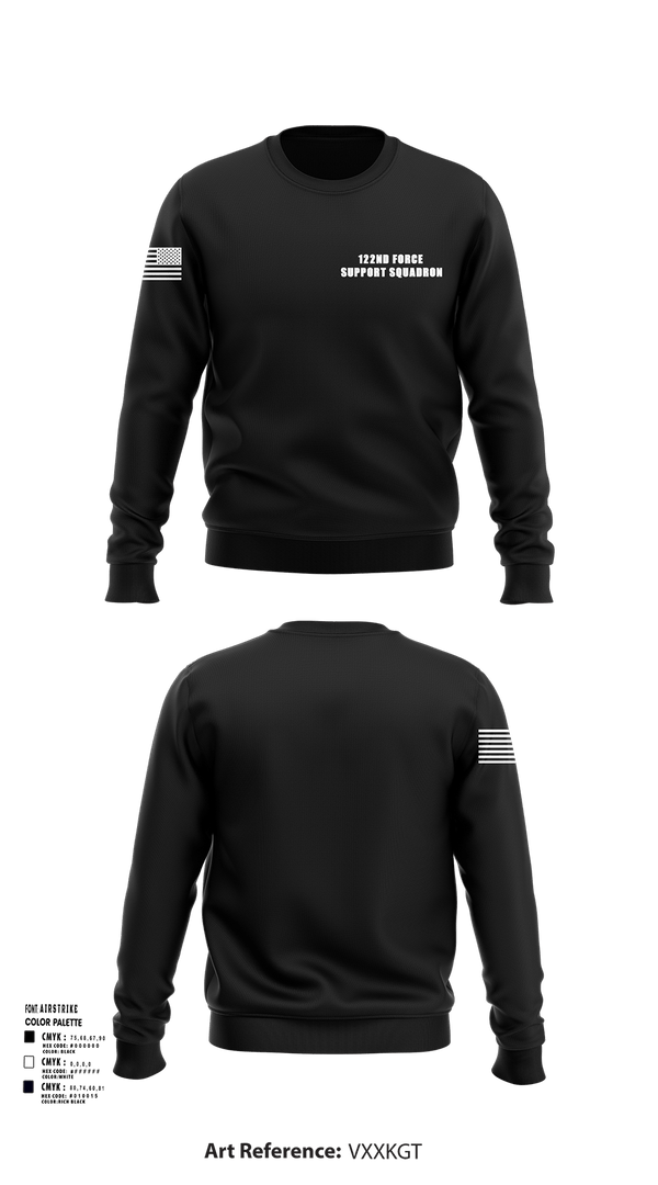 Crew Neck Sweatshirt, 122nd Force Support Squadron, Air Force, Teamtime, Team time, sublimation, custom sports apparel, team uniforms, spirit wear, spiritwear, sports uniforms, custom shirts, team store, custom team store, fundraiser sports, apparel fundraiser