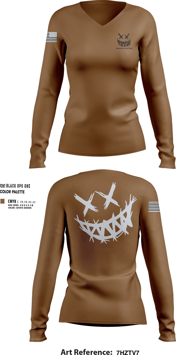 Womens Long Sleeve Vneck Shirt, We are The already dead, , Teamtime, Team time, sublimation, custom sports apparel, team uniforms, spirit wear, spiritwear, sports uniforms, custom shirts, team store, custom team store, fundraiser sports, apparel fundraiser