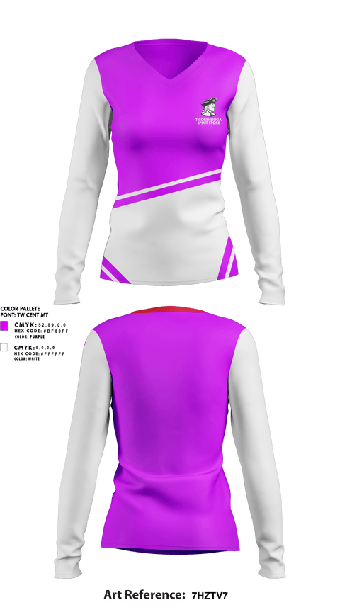 Womens Long Sleeve Vneck Shirt 1, Ticonderoga Senior High School, Spirit Store, Teamtime, Team time, sublimation, custom sports apparel, team uniforms, spirit wear, spiritwear, sports uniforms, custom shirts, team store, custom team store, fundraiser sports, apparel fundraiser