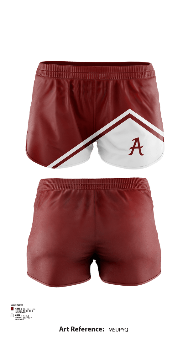 Womens Shorts, Ardmore High School Cheer, Cheer, Teamtime, Team time, sublimation, custom sports apparel, team uniforms, spirit wear, spiritwear, sports uniforms, custom shirts, team store, custom team store, fundraiser sports, apparel fundraiser