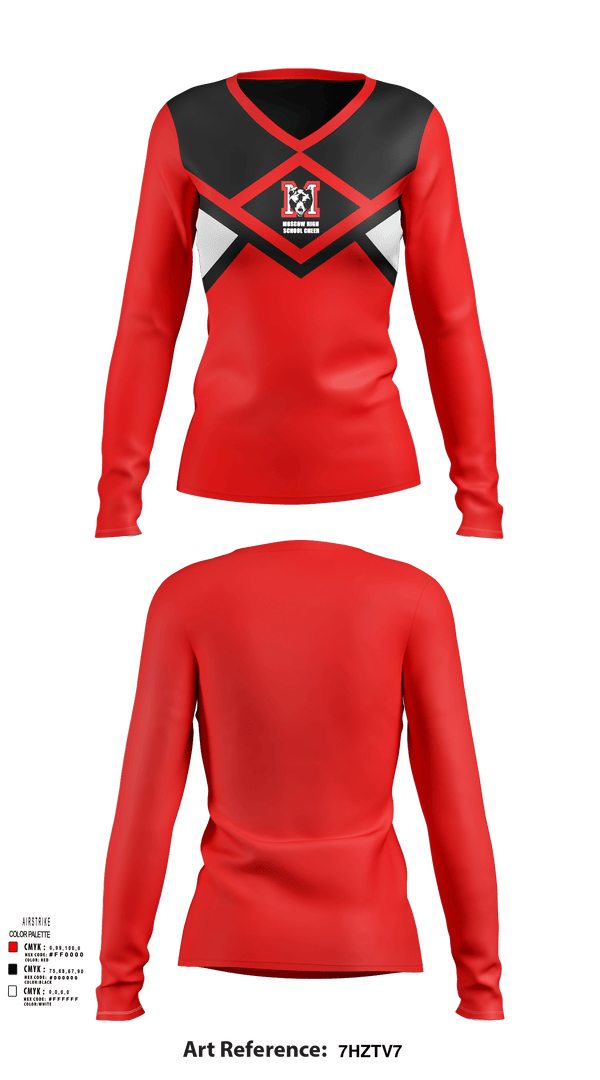 Womens Long Sleeve Vneck Shirt, Moscow High School Cheer, Cheer, Teamtime, Team time, sublimation, custom sports apparel, team uniforms, spirit wear, spiritwear, sports uniforms, custom shirts, team store, custom team store, fundraiser sports, apparel fundraiser